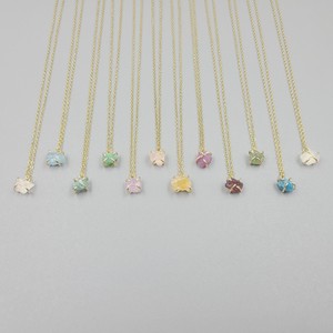 Pierre de naissance Griffe Irrégulière Pierre Naturelle Collier Douze Anniversaire Cristal Pendentif Collier En Acier Inoxydable - Product Image 4