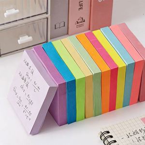 100 Sheets Assorted Bright Color Self-Adhesive Sticky Notes Multicolor <b>Memo</b> <b>Pads</b> Office School Daily Note-taking Document - Product Image 3