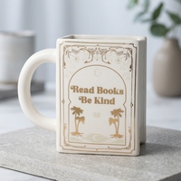 Mug à café en céramique de style coréen TK, 300 ml, design « Bookworm », idéal pour le bureau ou comme cadeau