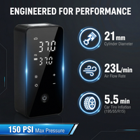 Compresseur d'air numérique portable à écran tactile 150 PSI avec batterie externe