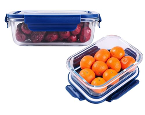 Boîte à lunch multifonctionnelle moderne et élégante, avec couvercle en verre trempé, nouvelle conception, récipient de stockage alimentaire en plastique - Product Image 2