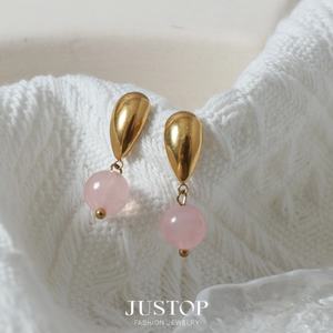 Pendientes de Bola de Piedra Turquesa con Forma de Gota de Agua, Acero Inoxidable, Chapado en Oro de 18K, Joyería de Moda para Mujer, Regalo para Fiesta - Product Image 4