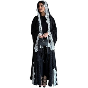 Abaya Robe Longue à Capuche Imprimée Pois avec Dentelle, Faite Main, Nouvelle Collection 2026, Style Tendance et Durable pour Femme Musulmane - Product Image 3