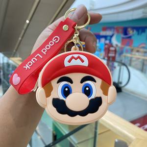 Lindo Panda pequeña <span class=keywords><strong>Maria</strong></span> bolsas de monedas mochila 3D silicona pareja bolsa colgantes cadena regalo decorativo Panda coche llavero - Product Image 4