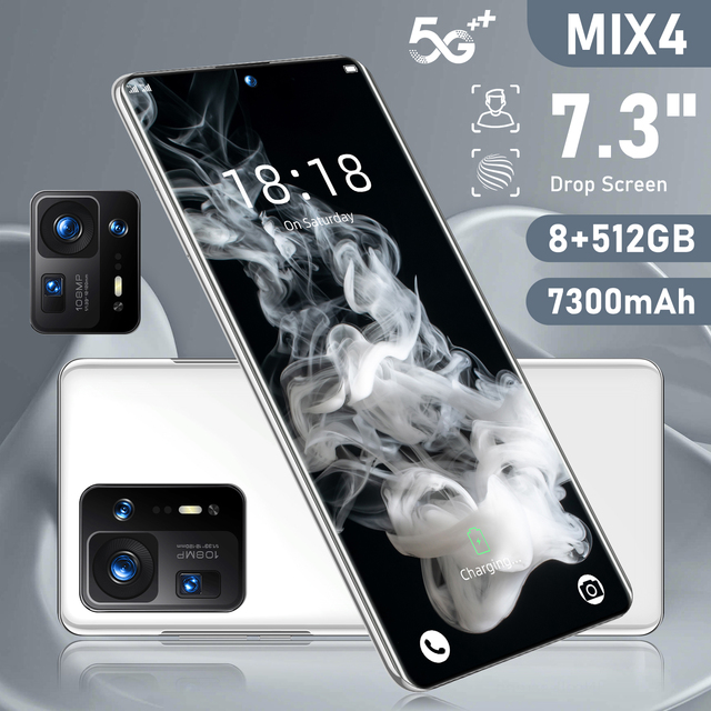 MIX4 7.3 Inch 2400*3200 Original Unlocked Smart Phone 4g 5g 7300mah Android 12.0 Bulk Mobile Phones