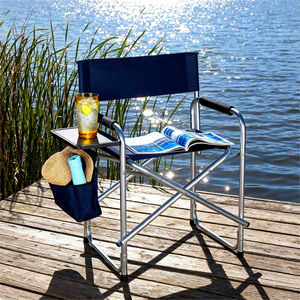 كرسي شاطئ محمول قابل للطي خفيف الوزن للتخييم والصيد والاسترخاء في الهواء الطلق مع طاولة جانبية، متوفر بالجملة - Product Image 1