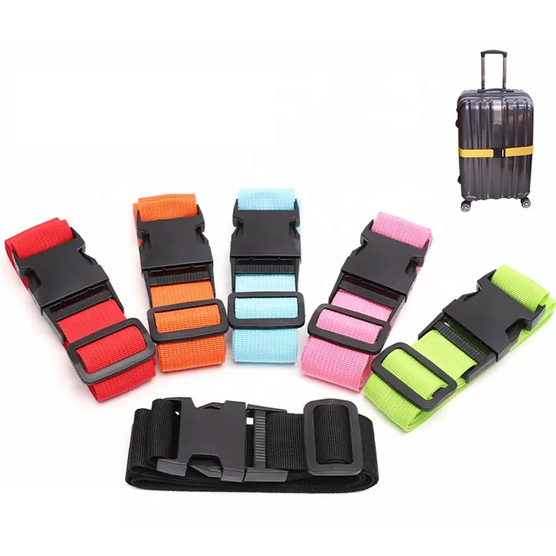 Custom Logo Rainbow Travel Luggage Tidy Belts with Buckles