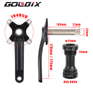 GOLDIX 104BCD Pédalier de VTT en alliage d'aluminium à dents larges et étroites 170/175mm Plateau rond/ovale 32T-38T - Product Image 2