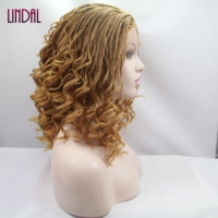 Perruques tressées LINDAL Freetress, tissage afro fait main, perruque tressée blonde africaine