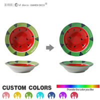 Vaisselle ronde en porcelaine pastèque nouveau design ensemble d'assiettes plats à salade avec poignée