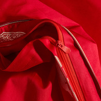 Couette de luxe jacquard en coton pur et soie de mûrier, haute densité de fils, douce, rouge, toutes saisons, avec broderie, pour la maison