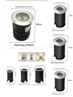 1W Mini projecteur à LED en acier inoxydable IP65 étanche 3500K blanc chaud pour l'extérieur, sous-marin, jardin intégré