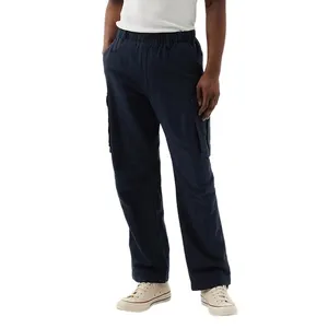 Pantalones de lino y algodón de color sólido clásicos transpirables personalizados de diseño superior al por mayor