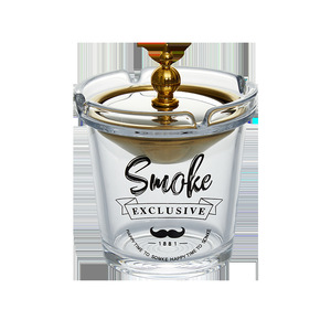 Cendrier Styleman avec couvercle, cendrier de bureau rond en métal, design moderne pour la maison et le bureau - Product Image 2