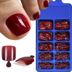 100pc Nude Rose Appuyez sur Ongles Rose Rouge Orteil Ongles Presse ons <span class=keywords><strong>Blanc</strong></span> Court Carré Faux Ongles D'orteil pour Femmes <span class=keywords><strong>Pied</strong></span> <span class=keywords><strong>Manucure</strong></span> - Product Image 3