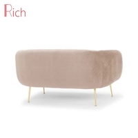 Banc-canapé en tissu velours au design moderne avec pieds en métal doré pour la maison, le salon, les meubles, l'hôtel, le hall, la villa, les événements de mariage