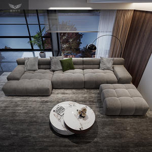 Divano componibile in tessuto moderno, - Product Image 1