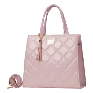 Bolso de Mano Acolchado de PU para Mujer, Marca Fana Kalea, Color Rosa, Estilo Casual de Playa, Forma Cuadrada, con Borla - Product Image 5