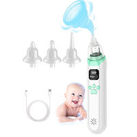 Aspirateur nasal électrique pour bébé sans BPA, affichage numérique, 3 embouts souples, aspiration réglable, outil de nettoyage nasal portable pour nouveau-né