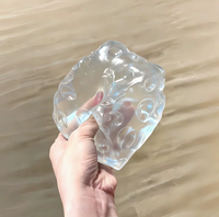 Cube de fromage transparent de 5 cm en TPR, rempli de maltose, jouet anti-stress à presser