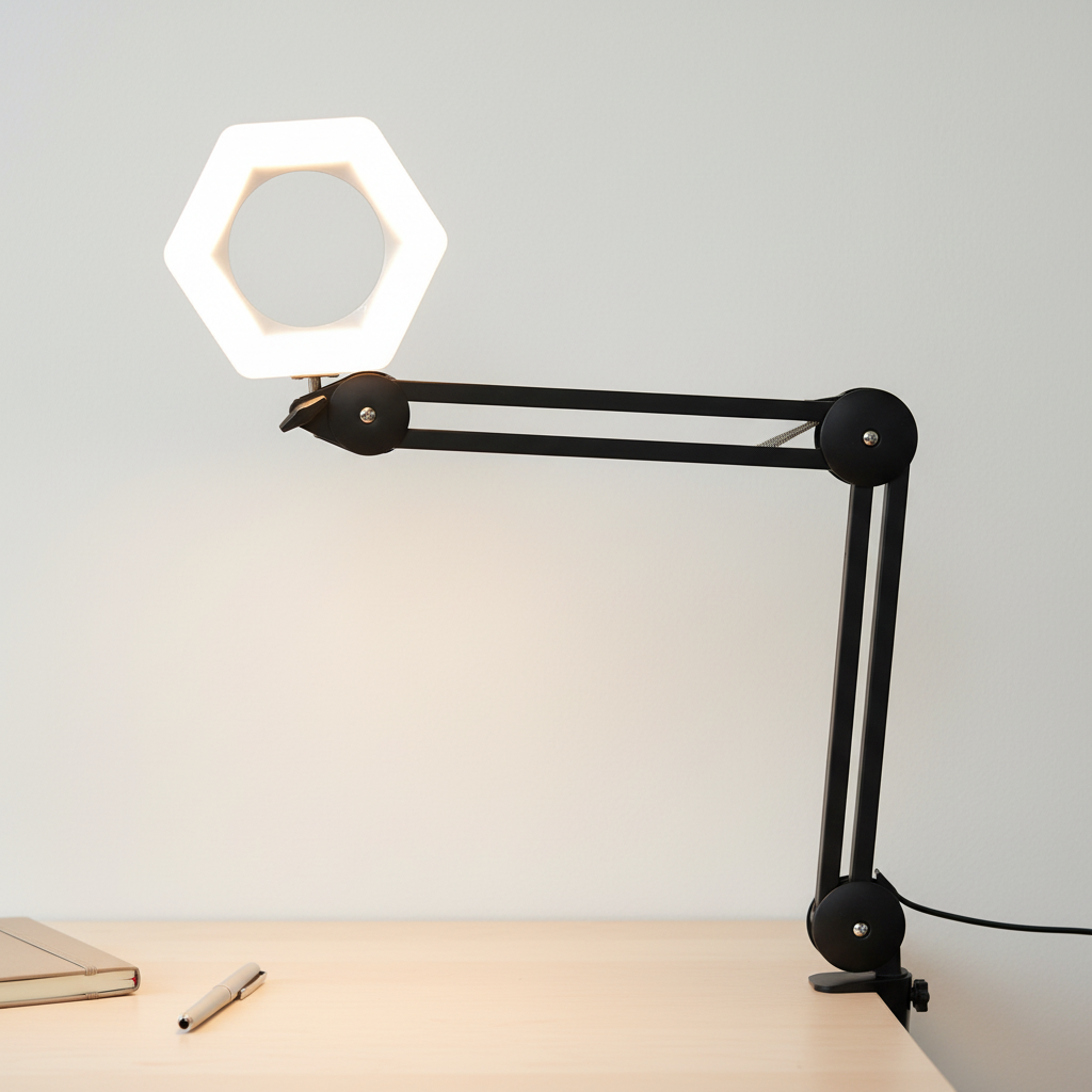 Modern Aluminum 5D Magnifying Glasses Clip Desk Lamp USB Switch Control Flexible Swing Arm Simple Work Beauty Lighted Magnifier