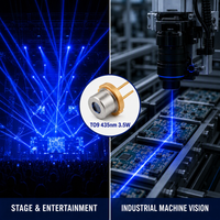 Diode laser bleue TO9 435nm 3.5W à prix d'usine, composant laser pour la vision industrielle et l'éclairage de scène