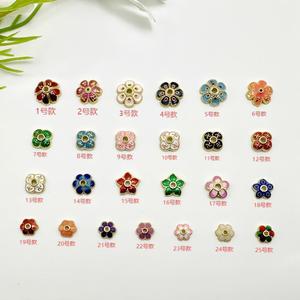 ลูกปัดดอกไม้โลหะผสมสไตล์จีนขนาด 10 มม. ชุบเคลือบสำหรับงานฝีมือทำมือ - Product Image 3