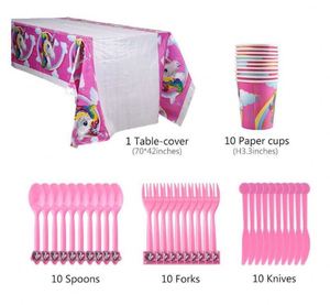 Custom 9 16 Suits <strong>Unicorn</strong> Theme Birthday <strong>Party</strong> Decorations <strong>Supplies</strong> One-Off Cutlery Set Cake Paper Plate Cup - Product Image 6