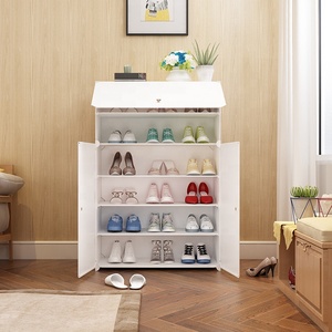 Scarpiera fai-da-te salvaspazio <span class=keywords><strong>con</strong></span> 3 ante, in plastica PP spessa, motivo dente di lupo, <span class=keywords><strong>con</strong></span> maniglia elegante - Product Image 2