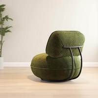 Fauteuil en tissu de style nordique moderne avec rotation à 360° pour appartement, salon, chambre, balcon