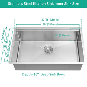 Nhà Sản Xuất Duy Nhất Bồn Rửa Nhà Bếp Thép Không Gỉ Nano Hình Chữ Nhật Sâu Lớn Chậu Nhà Bếp Với Một Lỗ Chậu - Product Image 3