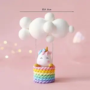 烘焙蛋糕装饰可爱独角兽篮云气球蝴蝶结婴儿儿童生日蛋糕礼帽供应商