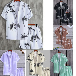 Grande taille vêtements hommes chemises été vacances station hawaïenne hommes cardigan imprimé short décontracté chemise de plage deux pièces homme ensembles - Product Image 3