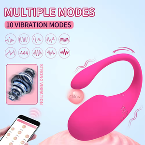 Baru pengisi daya USB merah muda nirkabel bluetooth pintar kontrol aplikasi seluler lompat Vibrator telur untuk celana wanita dengan mainan seks jarak jauh - Product Image 3