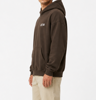 Sweat à capuche épais sans cordon de serrage, motif imprimé numérique personnalisé, logo, en coton French Terry, coupe oversize pour hommes
