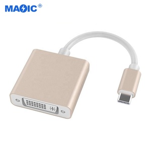 Adaptateur <span class=keywords><strong>USB</strong></span> 3.1 Type C vers <span class=keywords><strong>DVI</strong></span> couramment utilisé, câble convertisseur mâle vers femelle 4K 30Hz, gaine en PVC, compatible HDTV - Product Image 1