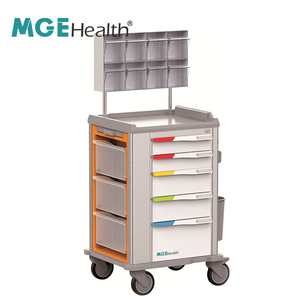 Xe đẩy cấp cứu hiện đại 5 ngăn kéo, hộp gây mê trong suốt, khung hợp kim nhôm, dùng trong bệnh viện, sử dụng lâm sàng - Product Image 3