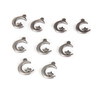 Bijoux en acier inoxydable petite breloque en forme de croissant de lune pendentif bricolage accessoires de chaîne de bracelet usine de Chine en gros