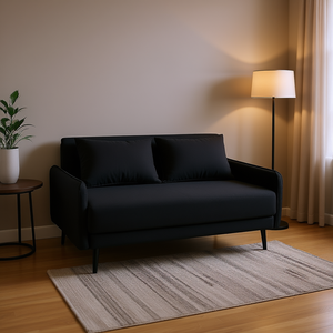 Sofá Cama Convertible Lawson de Dos Plazas, 61 Pulgadas, Tela Negra, Diseño Moderno para Sala de Estar - Product Image 2