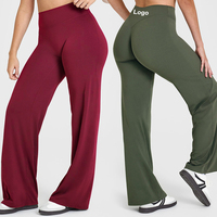 YIYI Leggings et pantalons évasés pour femme, taille haute, extensibles, confortables, sans couture avant, pour yoga et entraînement, faible MOQ