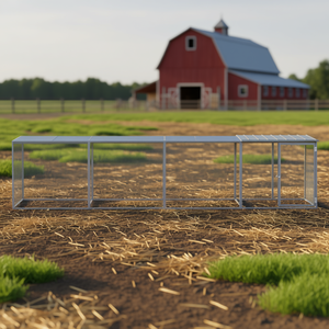 Jaula para pollos de acero galvanizado gris claro de 158.7x38.6x35.4 pulgadas con techo para alojamiento de aves - Product Image 2