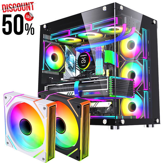 Lovingcool New Style OEM 120mm PC RGB ARGB Fan Infinite Lighting 12V Gaming CPU Cooler for ITX Computer Case