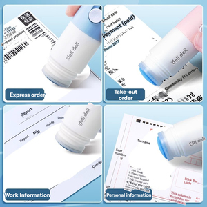 Deli JQ122 ของเหลวแก้ไขกระดาษความร้อนแบบบูรณาการขวดเดียวปากกาเขียนโค้ดเดี่ยวพร้อมที่เปิดกล่องเพื่อป้องกัน - Product Image 6