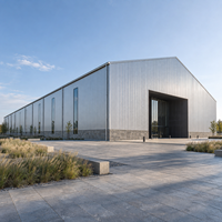 Centre de loisirs moderne en structure métallique, atelier métallique à travée libre résistant aux intempéries, entrepôt de vente en gros, bâtiment de bureaux
