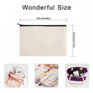Wholesale Fashionable Cotton Canvas Lash Travel Pouch Custom Logo Reusable Toiletry Cosmetic <b>Makeup</b> <b>Case</b> With Zipper - Product Image 3