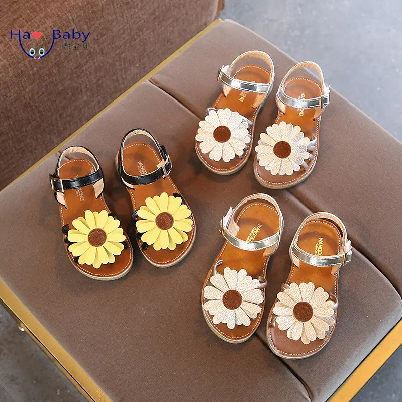 Hao Baby Summer New Style Girls Dress Sandal With Flower Princess Shoes Baby Toddler Girl Shoes