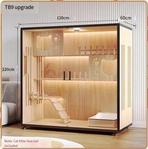 Istana kucing kayu pola Solid kualitas luar ruang rumah hewan peliharaan dengan tombol penutup sarang dan kabinet kandang hewan peliharaan luar ruangan - Product Image 4