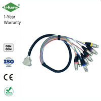 Câble audio fiable DB25 vers 8 XLR mâles, câble audio dédié pour machine multipiste XLR avec connecteurs XLR Cannon équilibrés