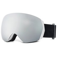 Masque de ski personnalisé en TPU sans monture, protection UV400, grande lentille sphérique anti-buée, miroir polarisé, sangle réglable, pour adulte, neige