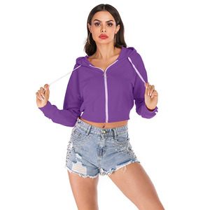 Felpa con cappuccio autunno tinta unita con cappuccio a maniche lunghe con cappuccio da <span class=keywords><strong>donna</strong></span> - Product Image 3